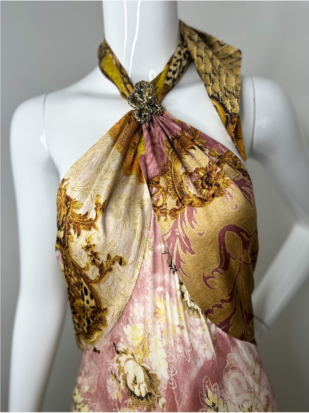 Roberto Cavalli 2005 patchwork silk maxi gown dress - Picture 4 of 10